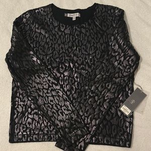 NWT Jennifer Lopez Long Sleeve Top Black Sz Medium